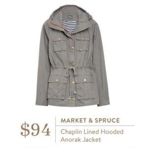 Market & Spruce Lined Hooded Anorak Jacket Size S